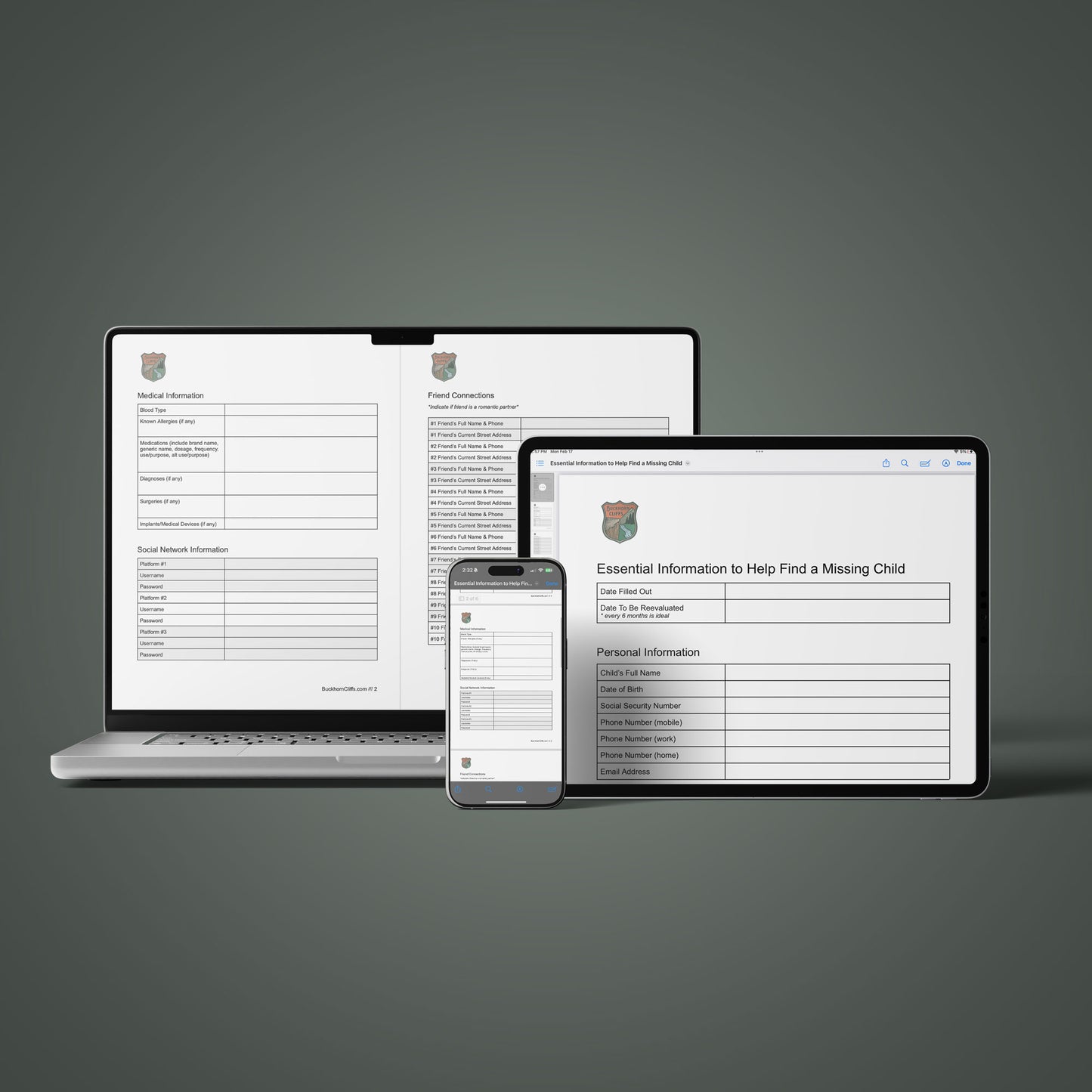 Essential Information to Help Find a Missing Child - Digital PDF Download