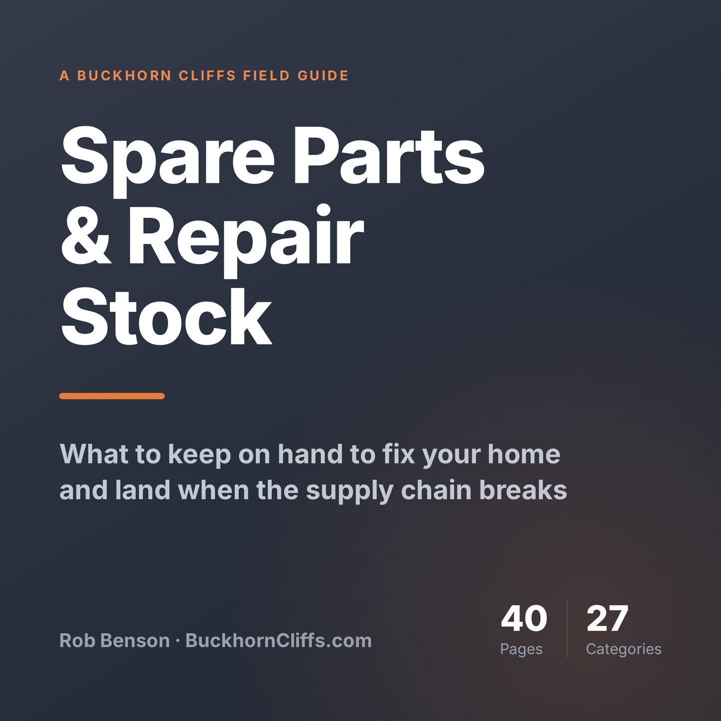 Spare Parts & Repair Stock Field Guide - Digital PDF Download