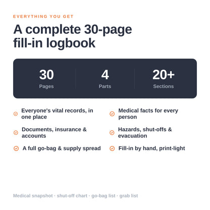 Preparedness Logbook - Digital PDF Download