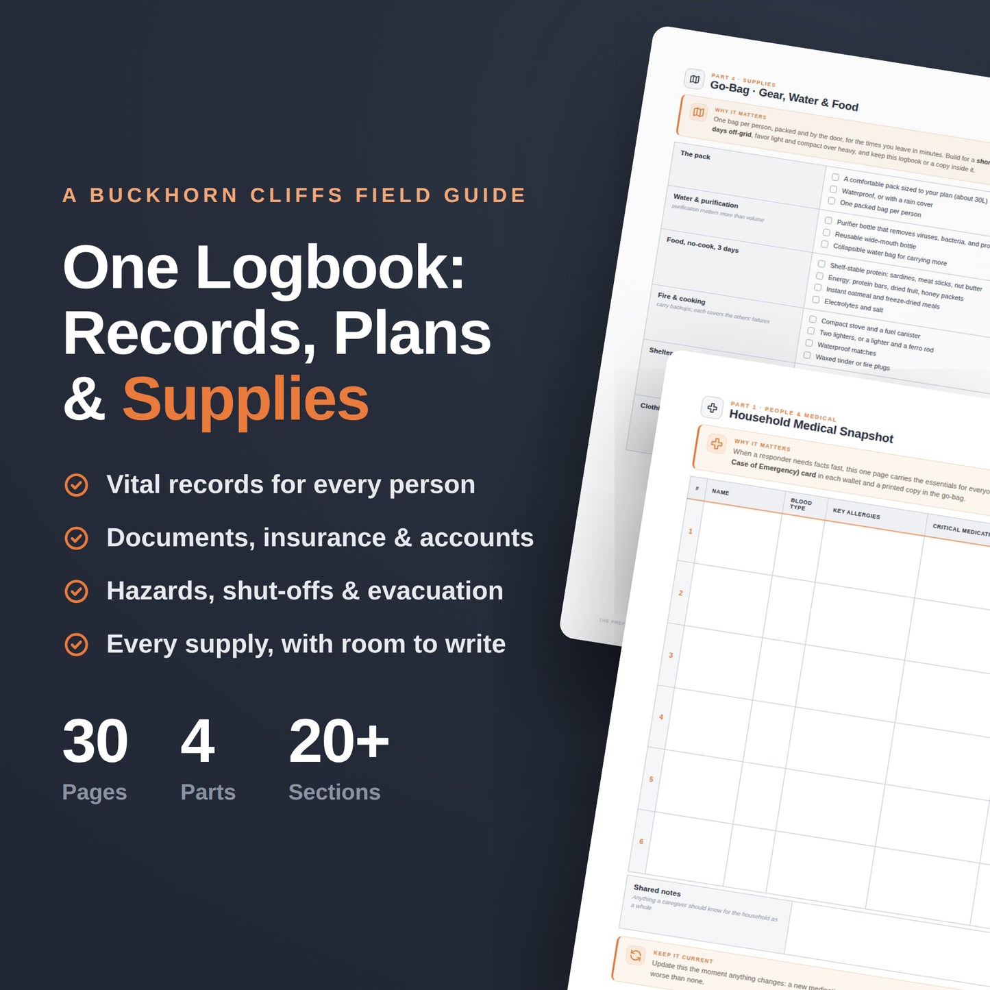 Preparedness Logbook - Digital PDF Download